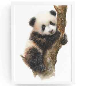 Watercolor Panda Bear Wall Art Print Poster Ilustration - Umframed